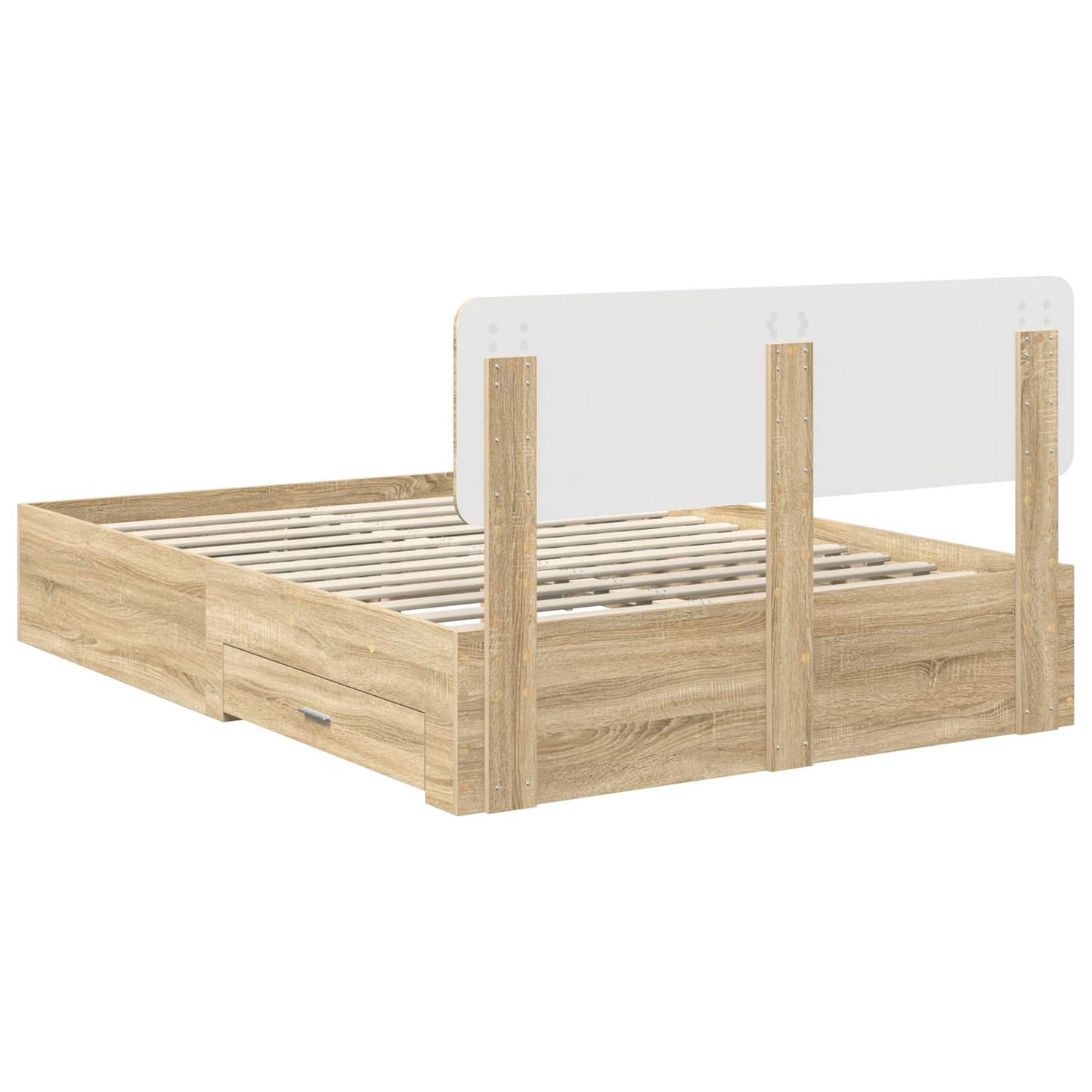 vidaXL Bed Frame with Drawer Sonoma Oak 150 x 200 cm Engineered Wood
