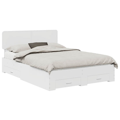 vidaXL Bed Frame with Headboard White 140 x 200 cm Engineered Wood