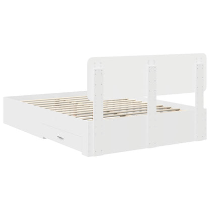 vidaXL Bed Frame with Headboard White 140 x 200 cm Engineered Wood