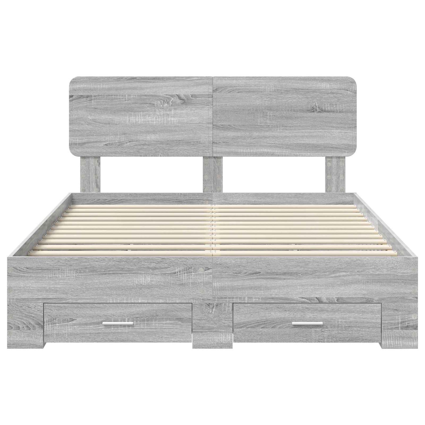 vidaXL Bed Frame with Drawer Grey Sonoma 140 x 200 cm Engineered Wood