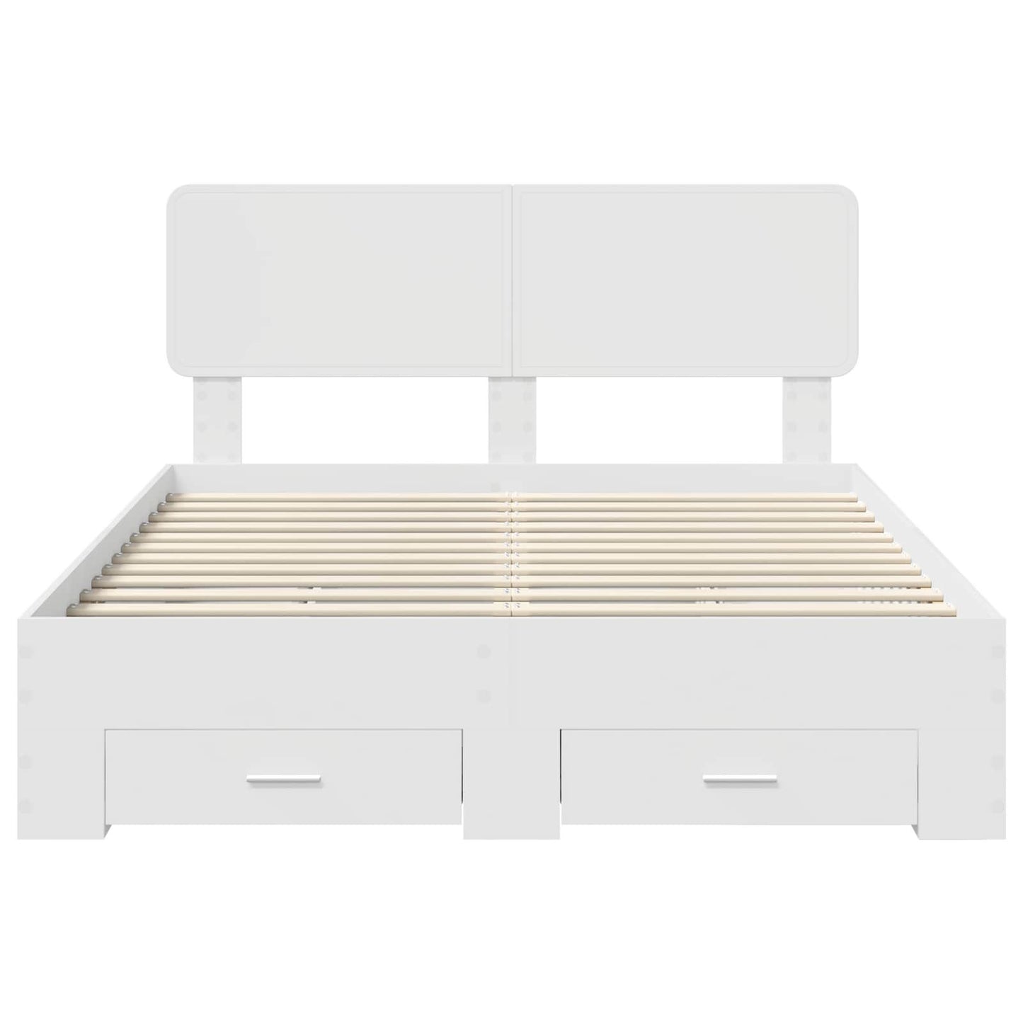 vidaXL Bed Frame with Headboard White 140 x 190 cm Engineered Wood