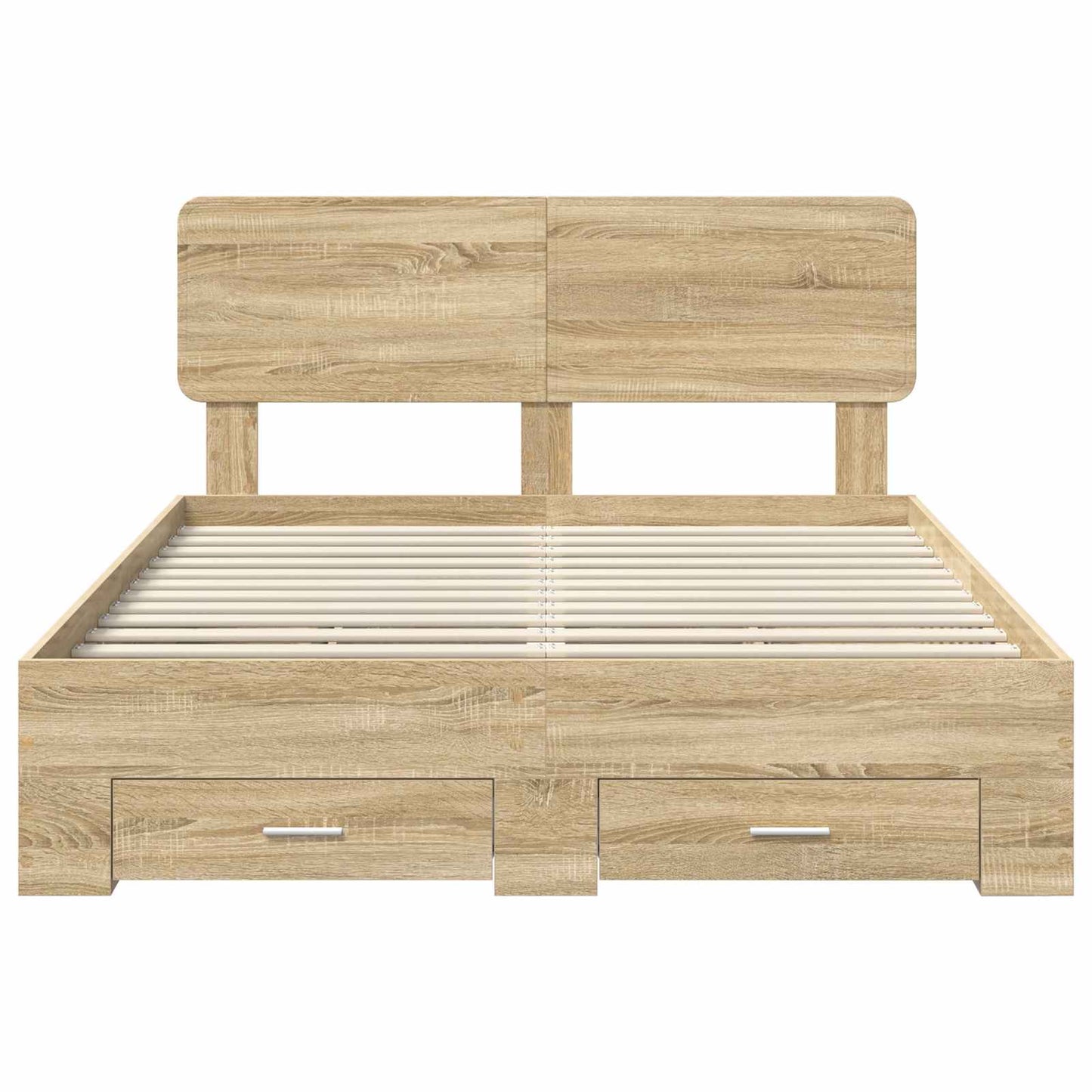 vidaXL Bed Frame with Drawer Sonoma Oak 140 x 190 cm Engineered Wood