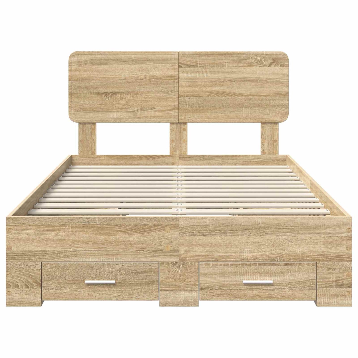 vidaXL Bed Frame with Drawer Sonoma Oak 135 x 190 cm Engineered Wood