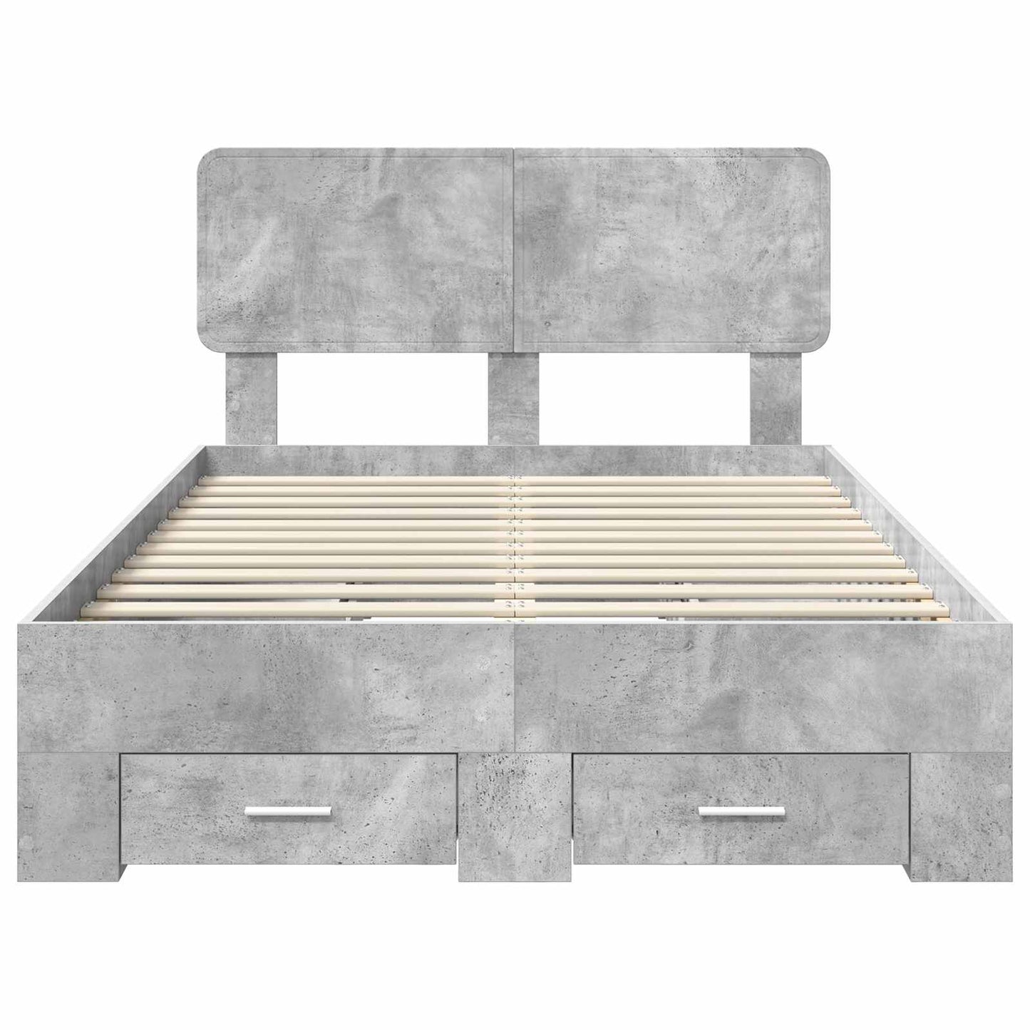 vidaXL Bed Frame Concrete Grey 135 x 190 cm Engineered Wood