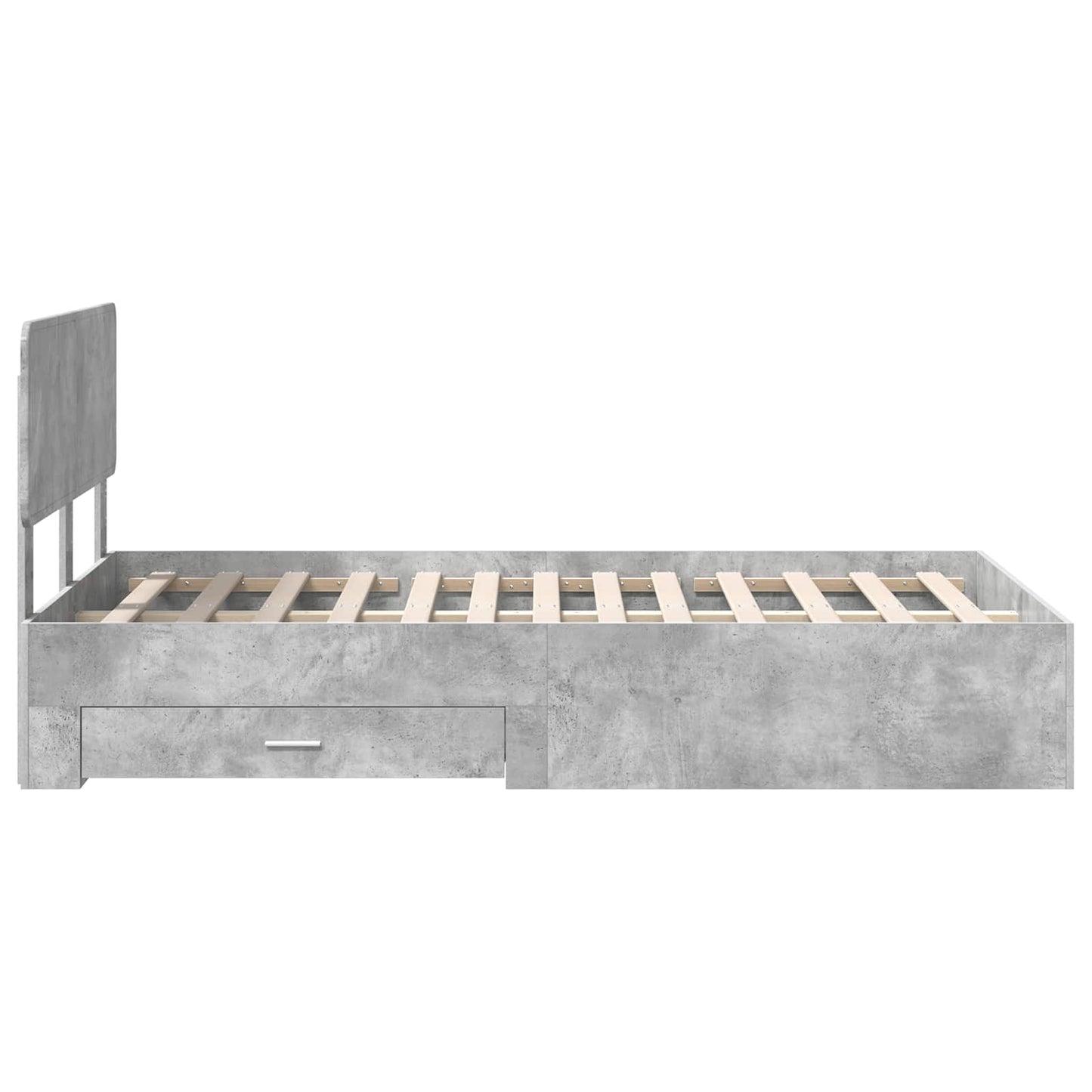 vidaXL Bed Frame Concrete Grey 135 x 190 cm Engineered Wood
