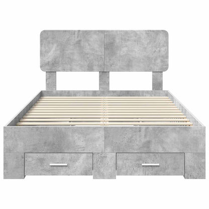 vidaXL Bed Frame Concrete Grey 120 x 200 cm Engineered Wood
