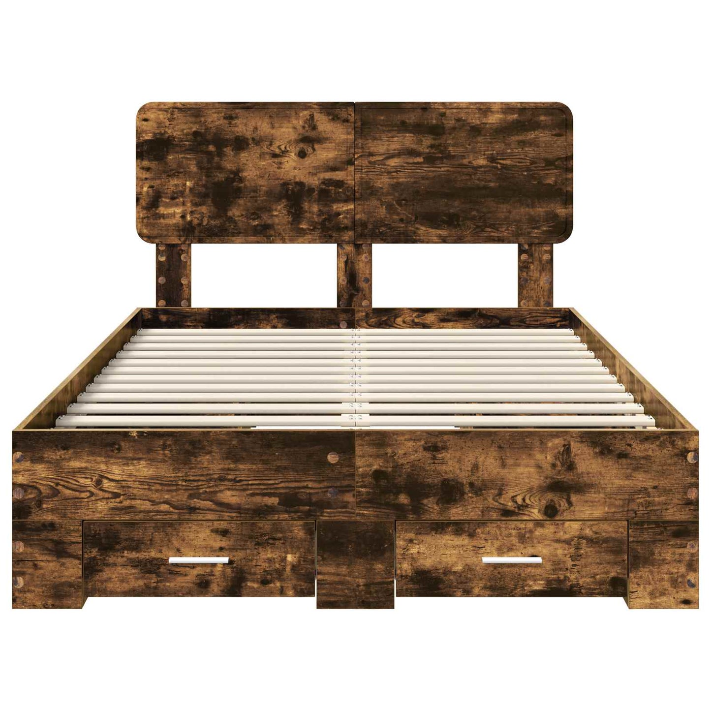 vidaXL Bed Frame with Drawer Smoked Oak 120 x 200 cm Engineered Wood