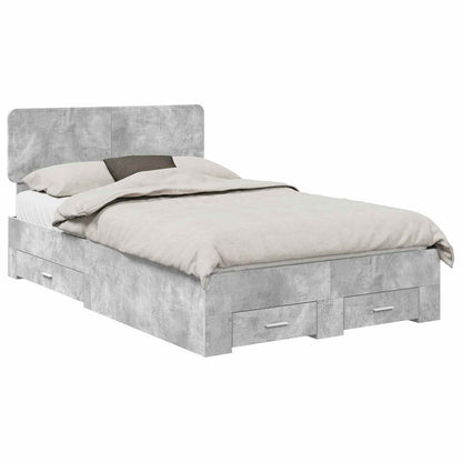 vidaXL Bed Frame Concrete Grey 120 x 190 cm Engineered Wood
