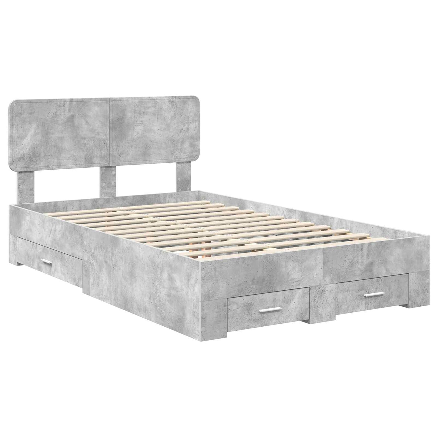 vidaXL Bed Frame Concrete Grey 120 x 190 cm Engineered Wood