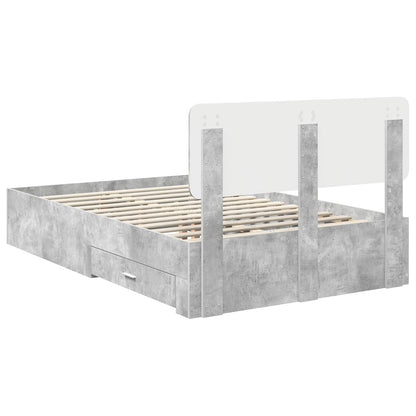 vidaXL Bed Frame Concrete Grey 120 x 190 cm Engineered Wood