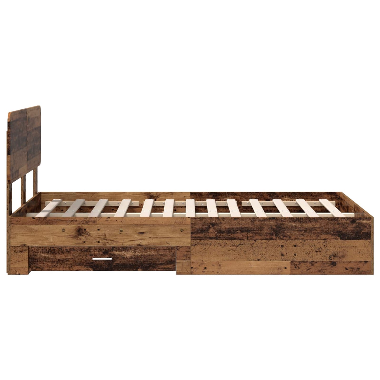 vidaXL Bed Frame with Headboard Old Wood 120 x 190 cm Engineered Wood