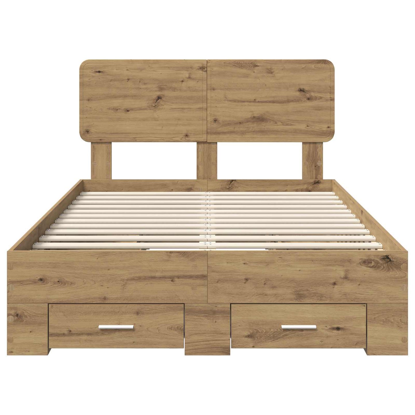 vidaXL Bed Frame with Drawer Artisan Oak 120 x 190 cm Engineered Wood