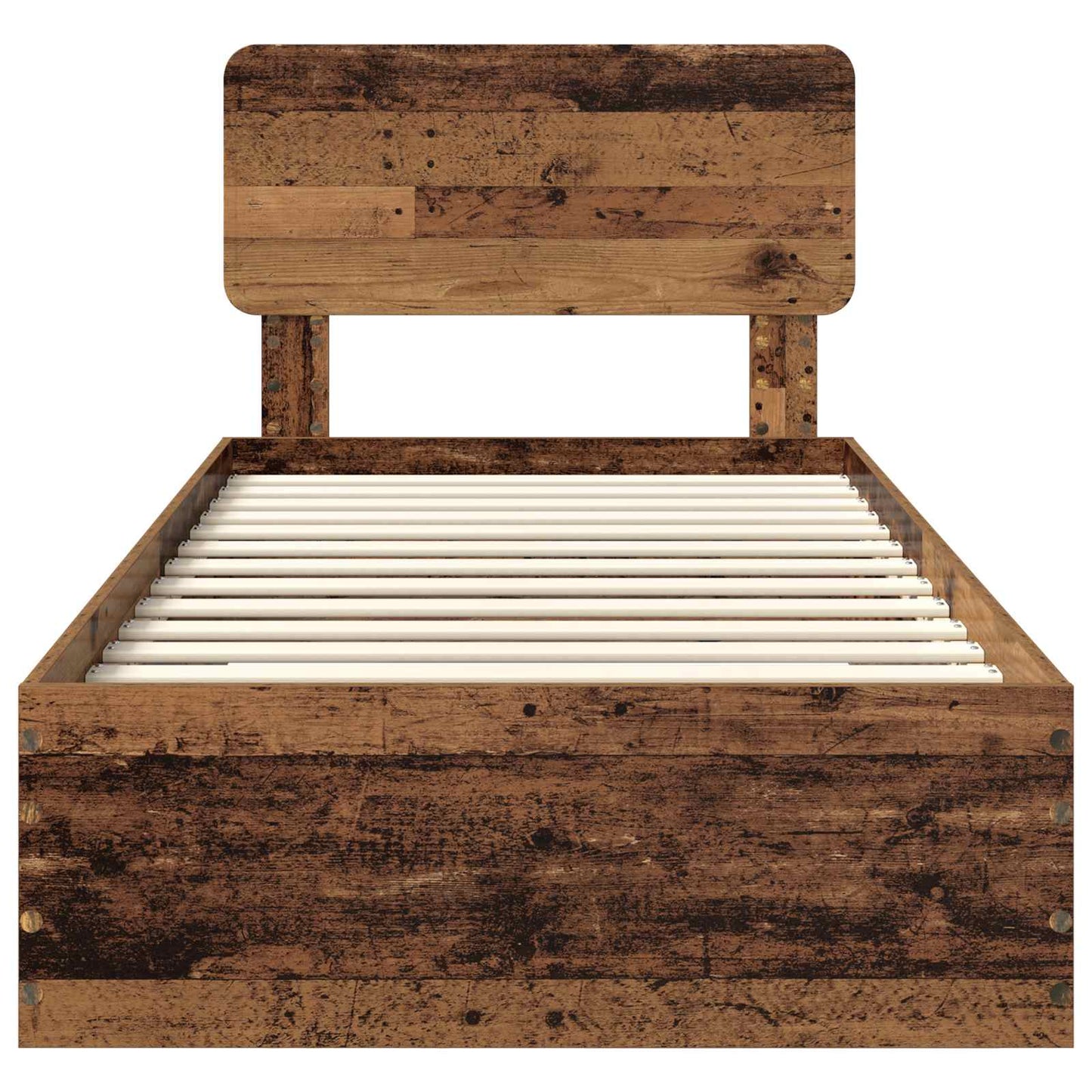 vidaXL Bed Frame with Headboard Old Wood 90 x 200 cm Engineered Wood