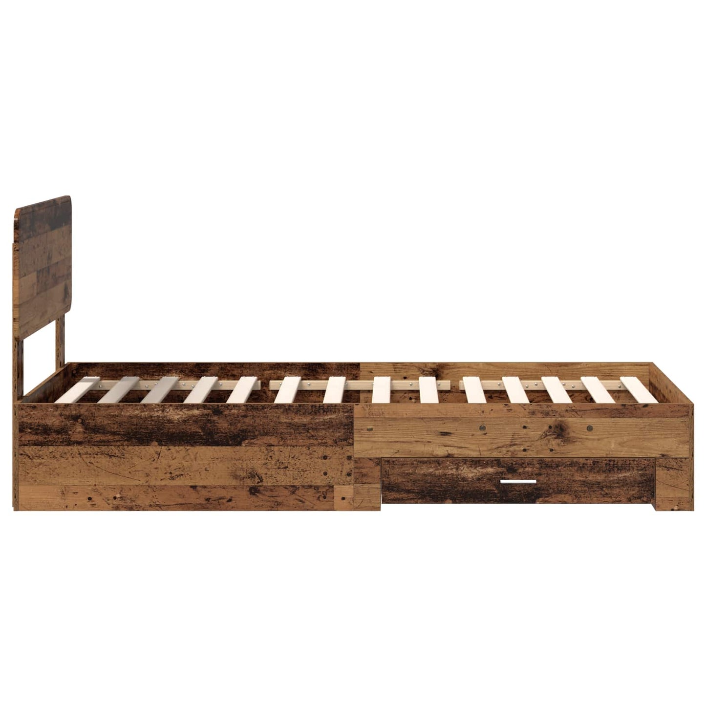 vidaXL Bed Frame with Headboard Old Wood 90 x 200 cm Engineered Wood