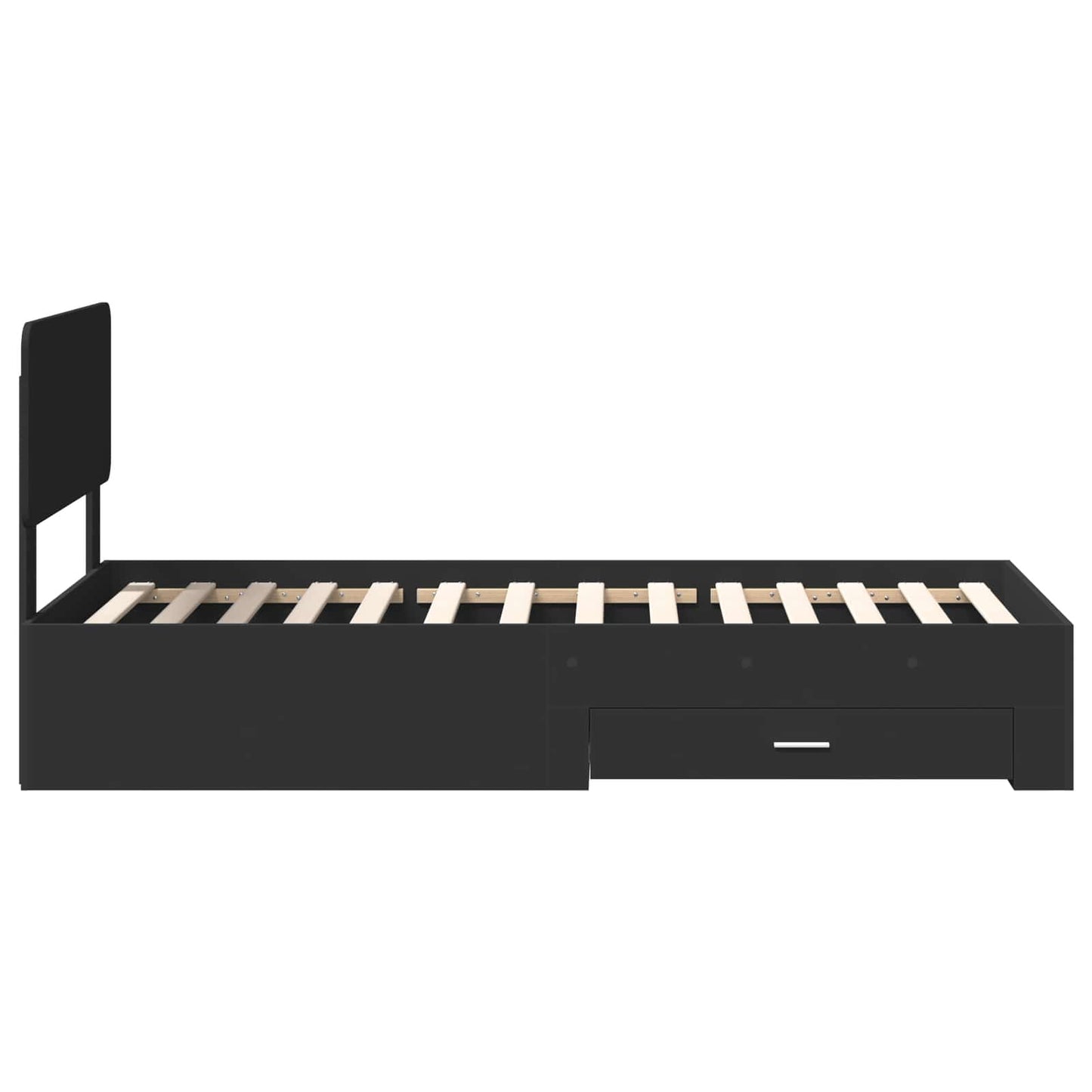 vidaXL Bed Frame with Headboard Black 75 x 190 cm Engineered Wood