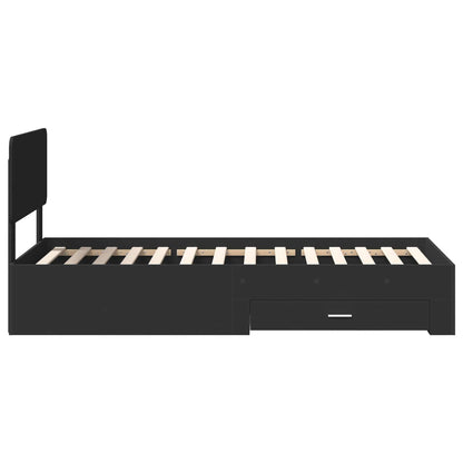 vidaXL Bed Frame with Headboard Black 75 x 190 cm Engineered Wood