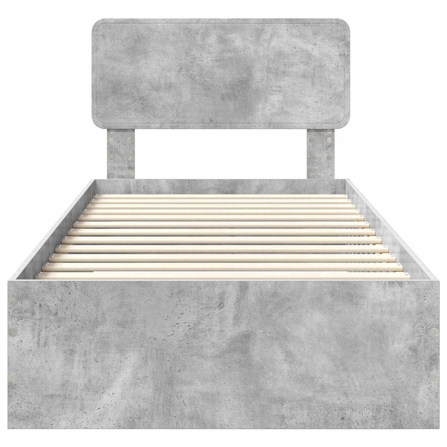 vidaXL Bed Frame with Drawer Concrete Grey 70 x 190 cm Engineered Wood