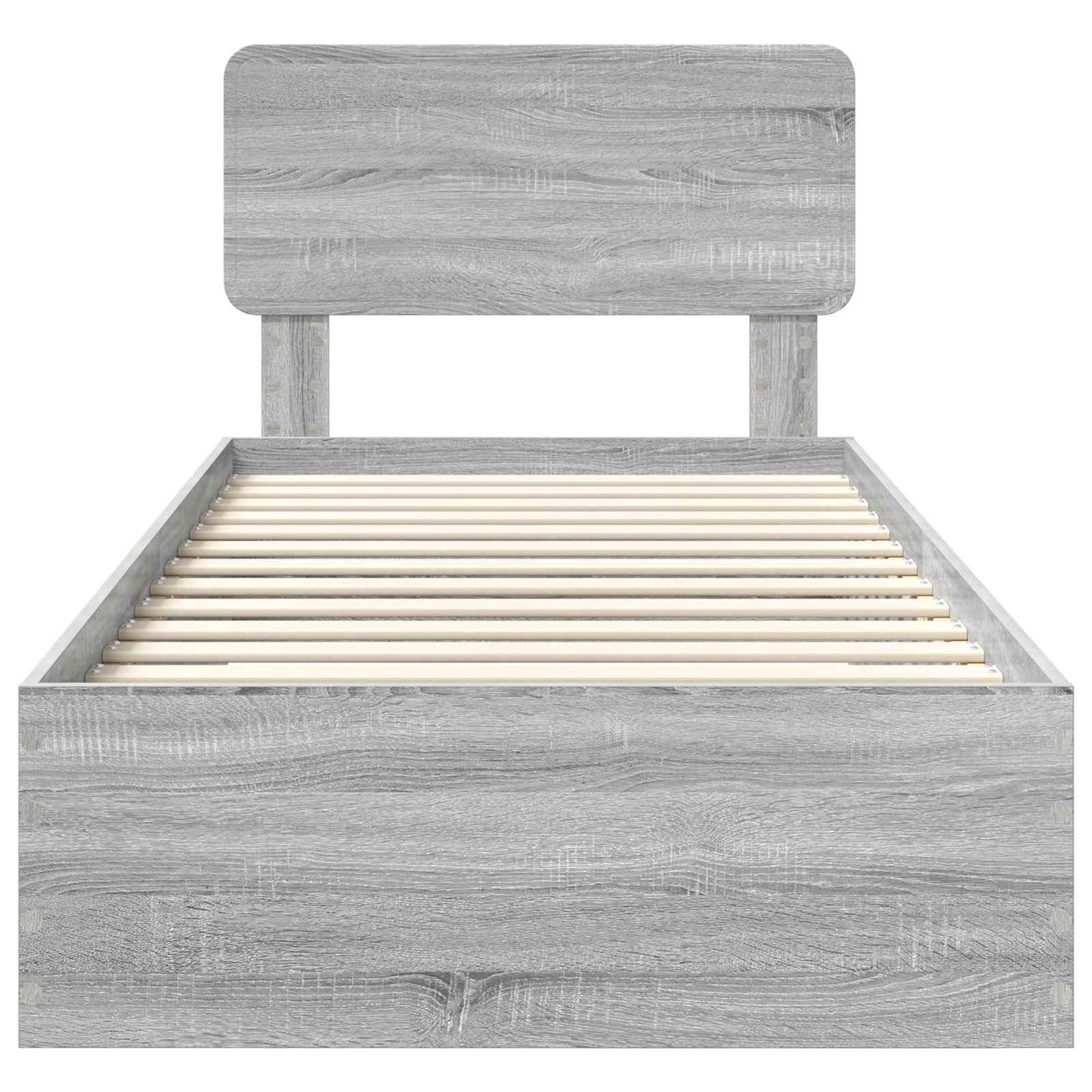 vidaXL Bed Frame with Drawer Grey Sonoma 75 x 190 cm Engineered Wood