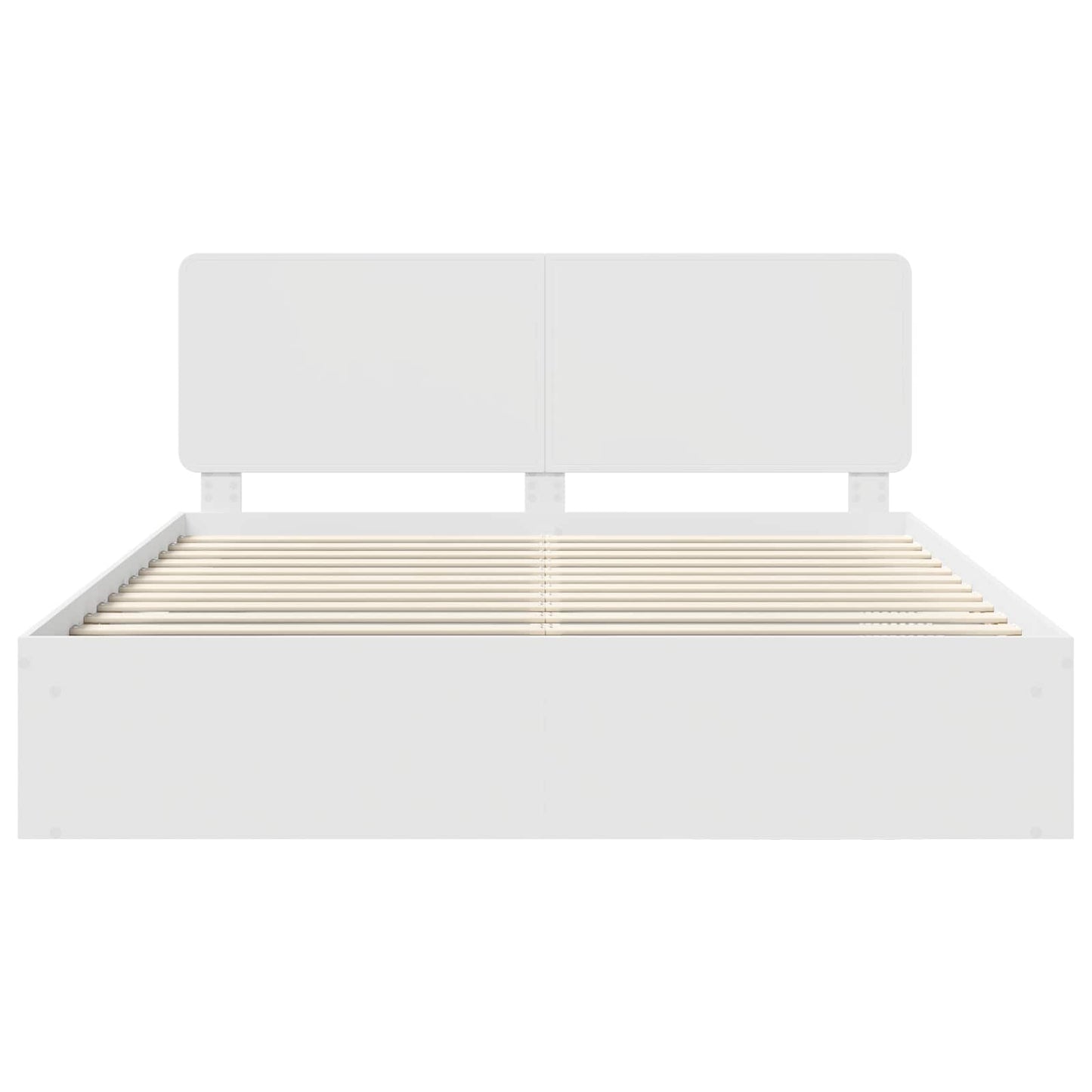 vidaXL Bed Frame with Headboard White 200 x 200 cm Solid Pine Wood