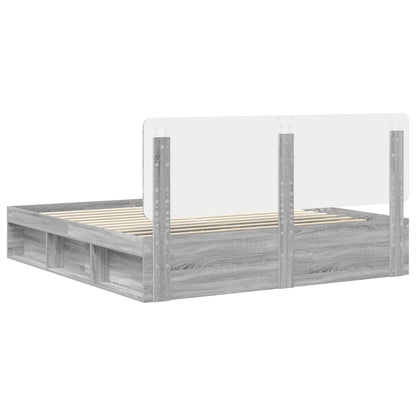 vidaXL Bed Frame Grey Sonoma 200 x 200 cm Solid Pine Wood
