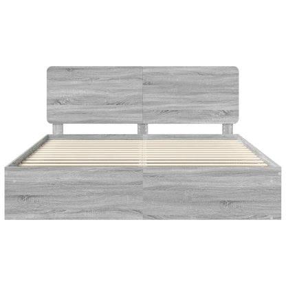 vidaXL Bed Frame Grey Sonoma 200 x 200 cm Solid Pine Wood