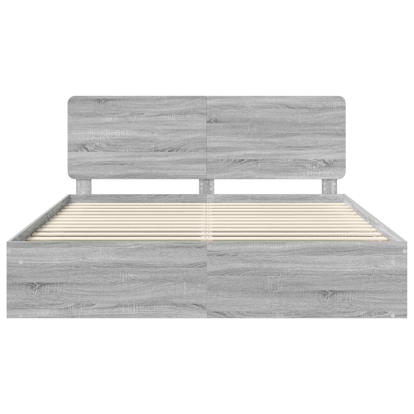 vidaXL Bed Frame Grey Sonoma 180 x 200 cm Solid Pine Wood