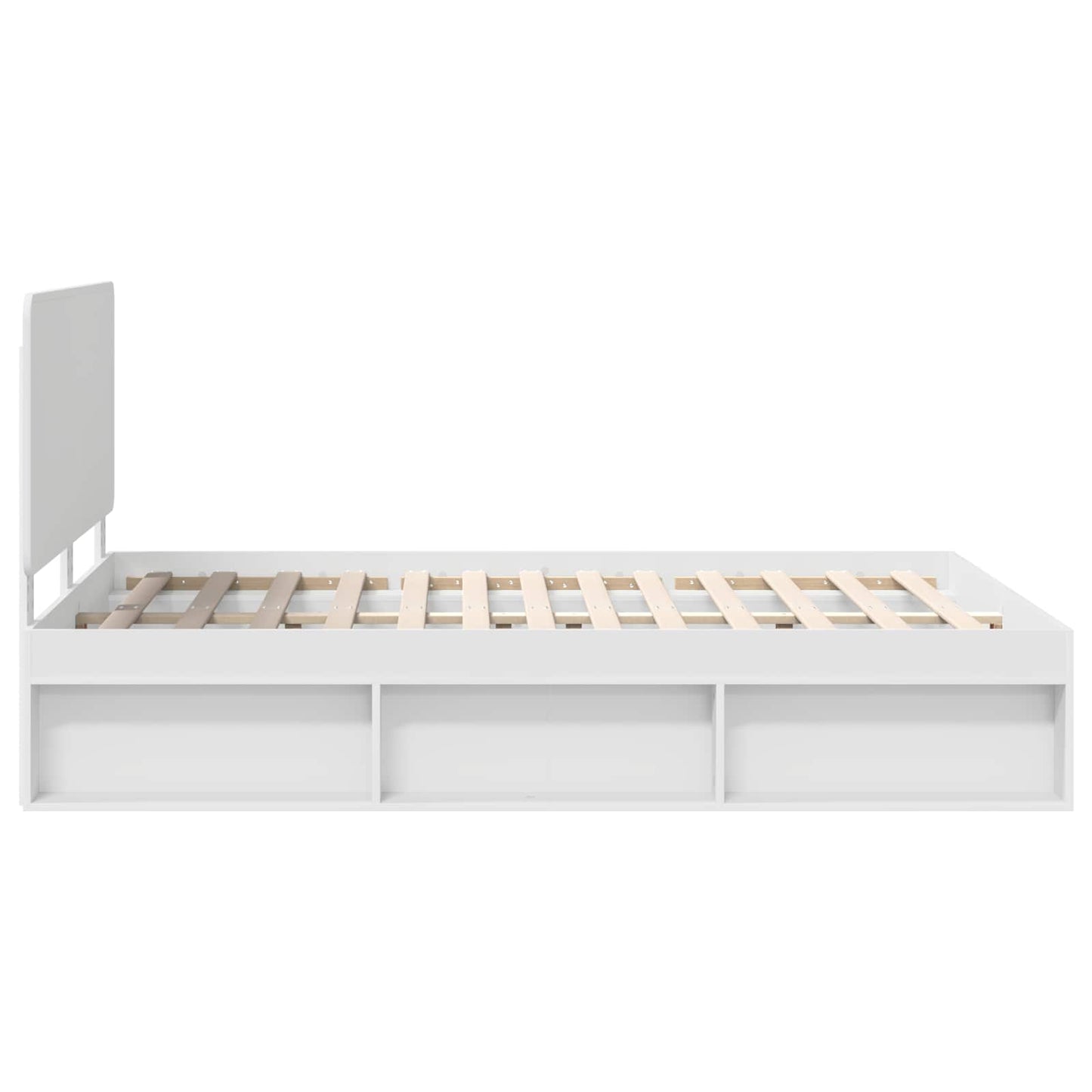 vidaXL Bed Frame with Headboard White 160 x 200 cm Solid Pine Wood
