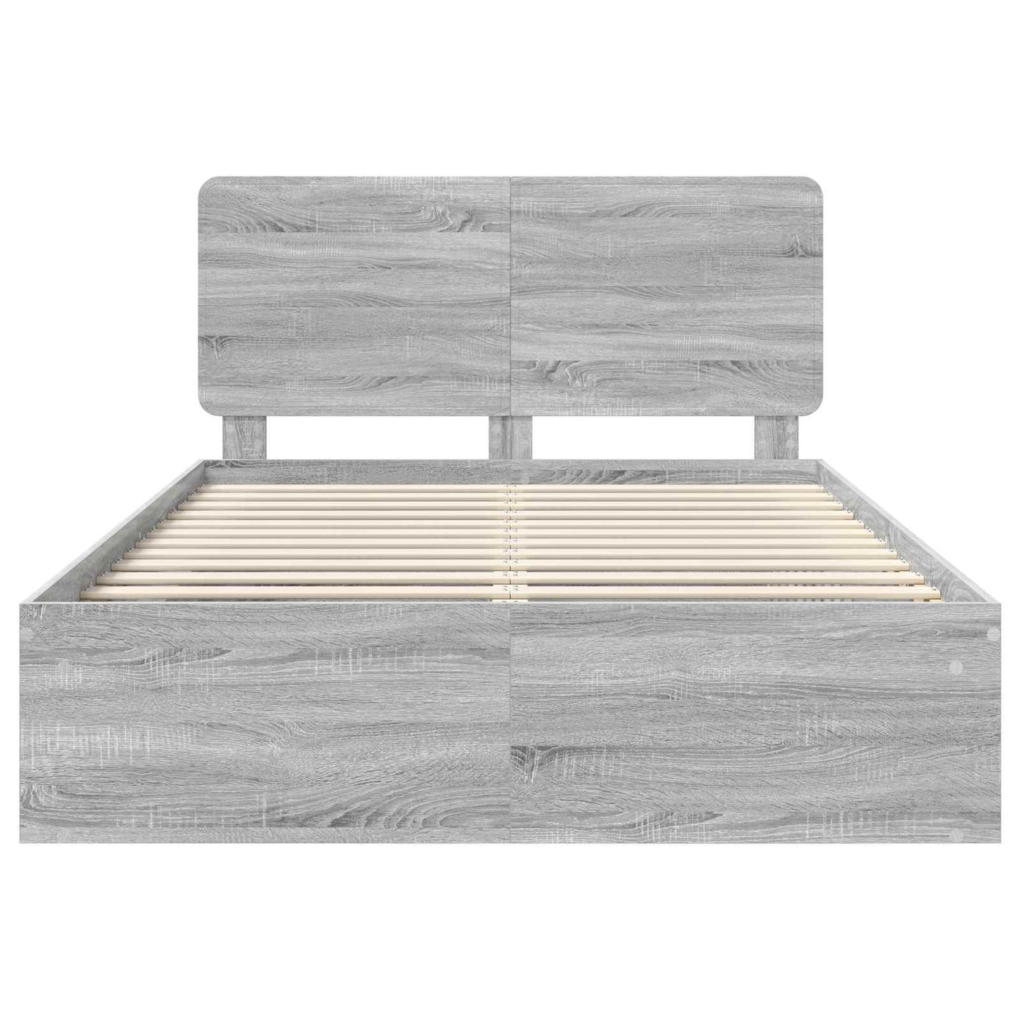 vidaXL Bed Frame Grey Sonoma 160 x 200 cm Solid Pine Wood