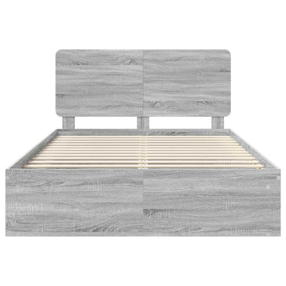vidaXL Bed Frame Grey Sonoma 160 x 200 cm Solid Pine Wood