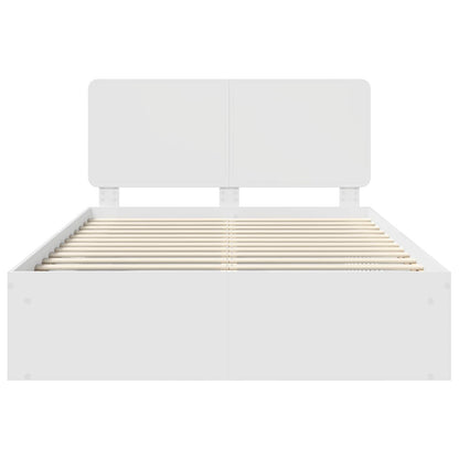 vidaXL Bed Frame with Headboard White 150 x 200 cm Solid Pine Wood