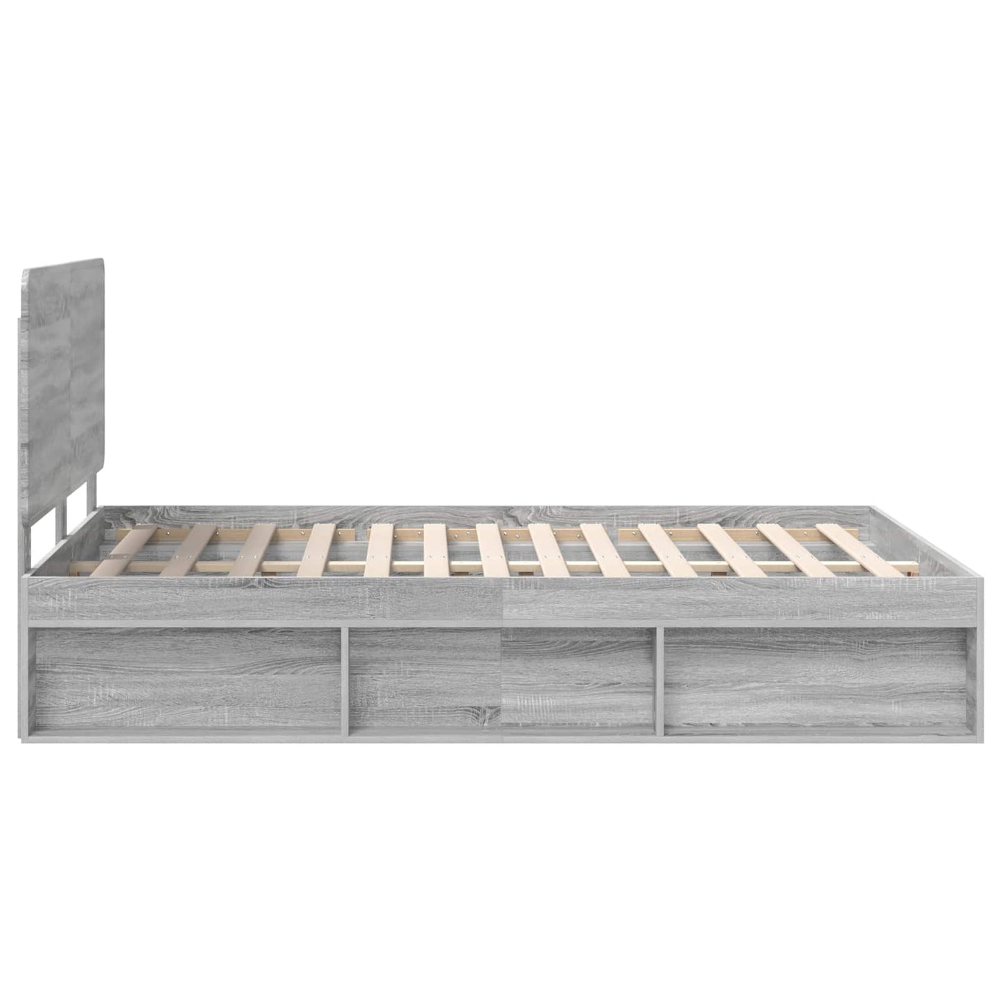 vidaXL Bed Frame Grey Sonoma 150 x 200 cm Solid Pine Wood