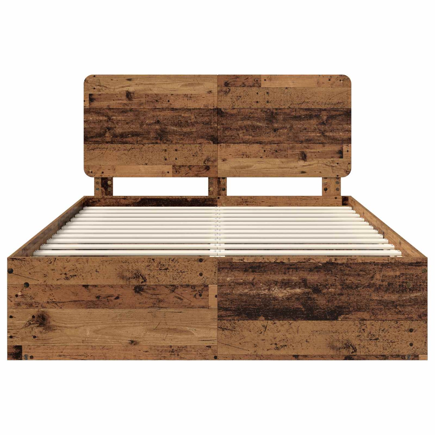 vidaXL Bed Frame with Headboard Old Wood 150 x 200 cm Solid Pine Wood