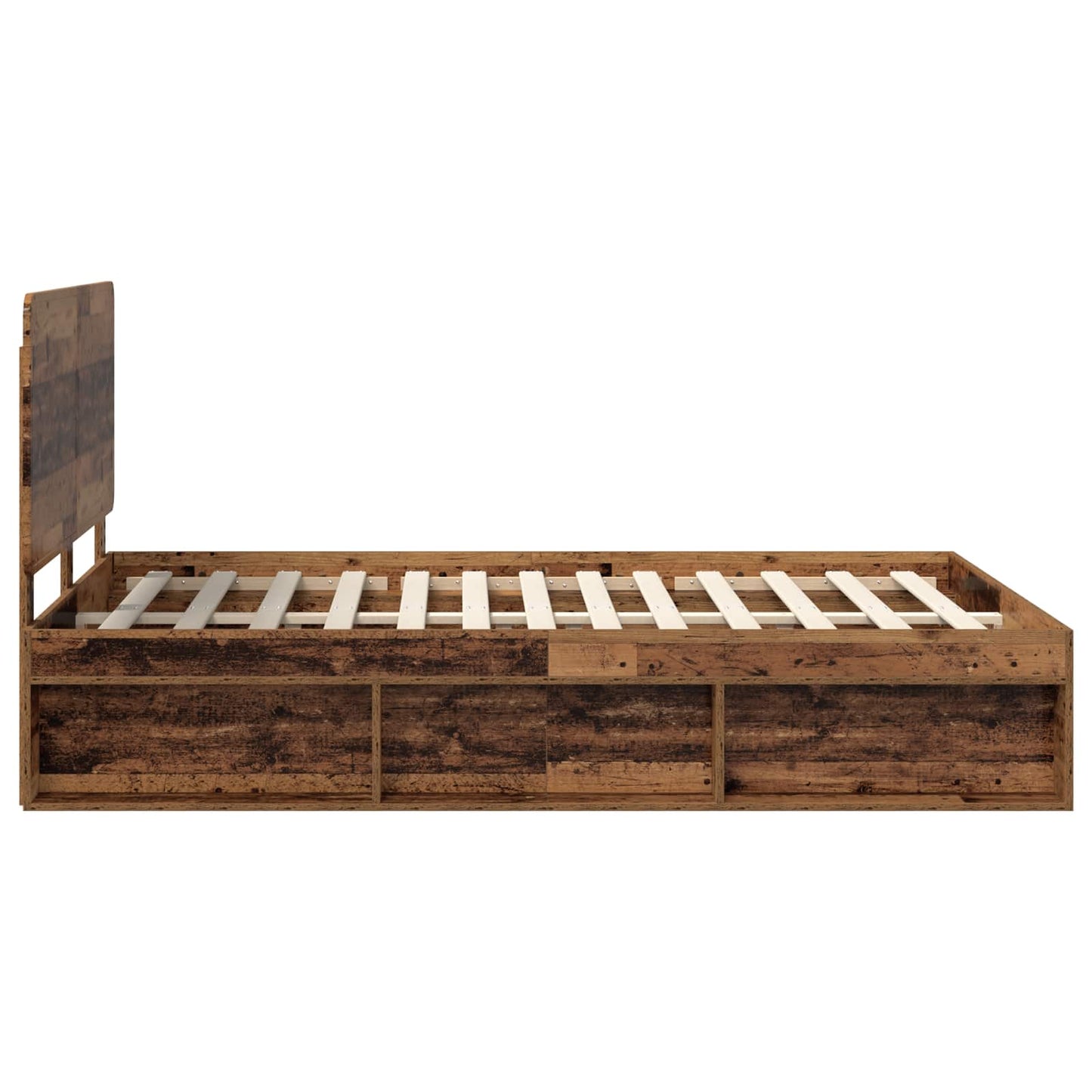 vidaXL Bed Frame with Headboard Old Wood 150 x 200 cm Solid Pine Wood