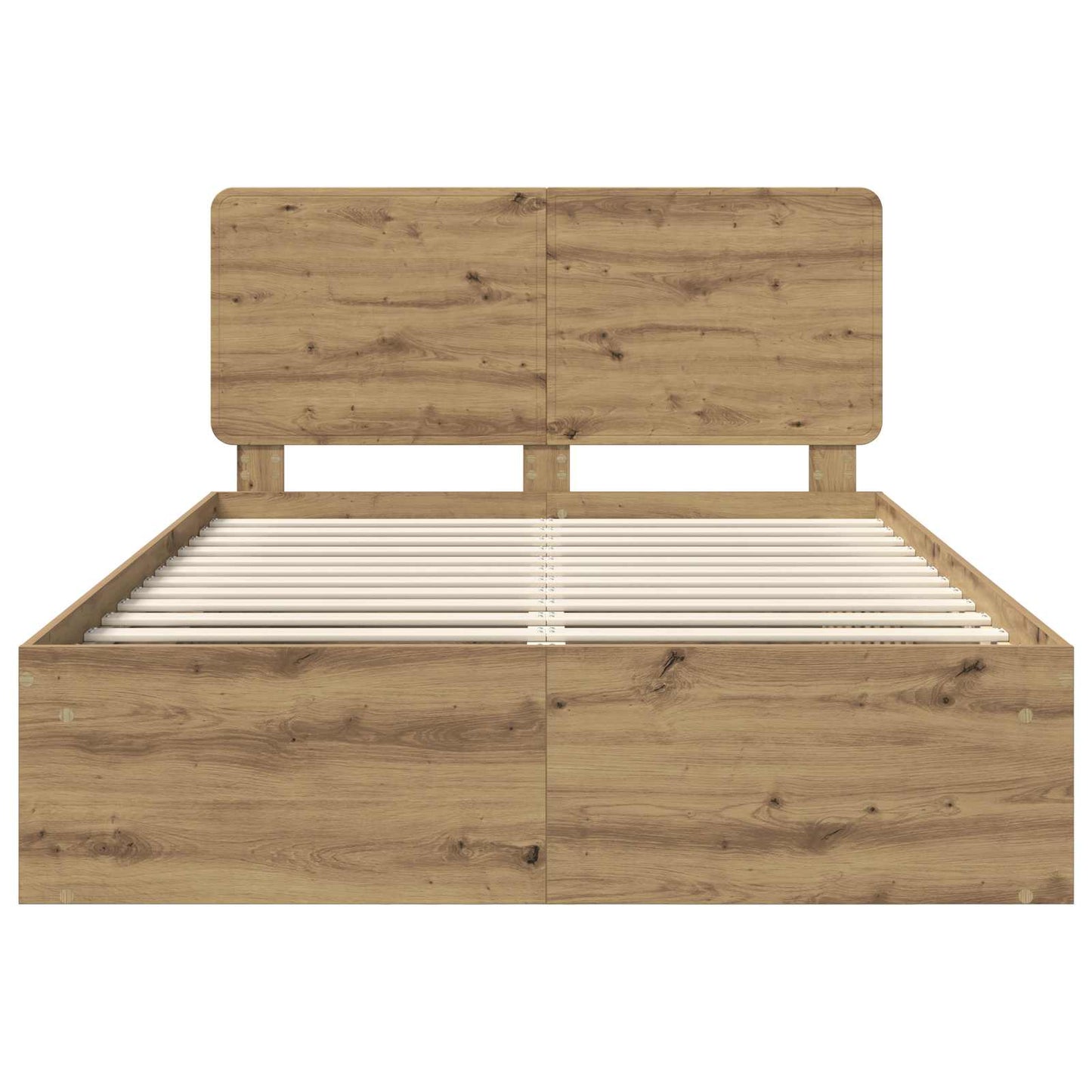vidaXL Bed Frame Artisian Oak 150 x 200 cm Solid Pine Wood