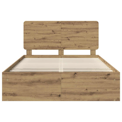 vidaXL Bed Frame Artisian Oak 150 x 200 cm Solid Pine Wood