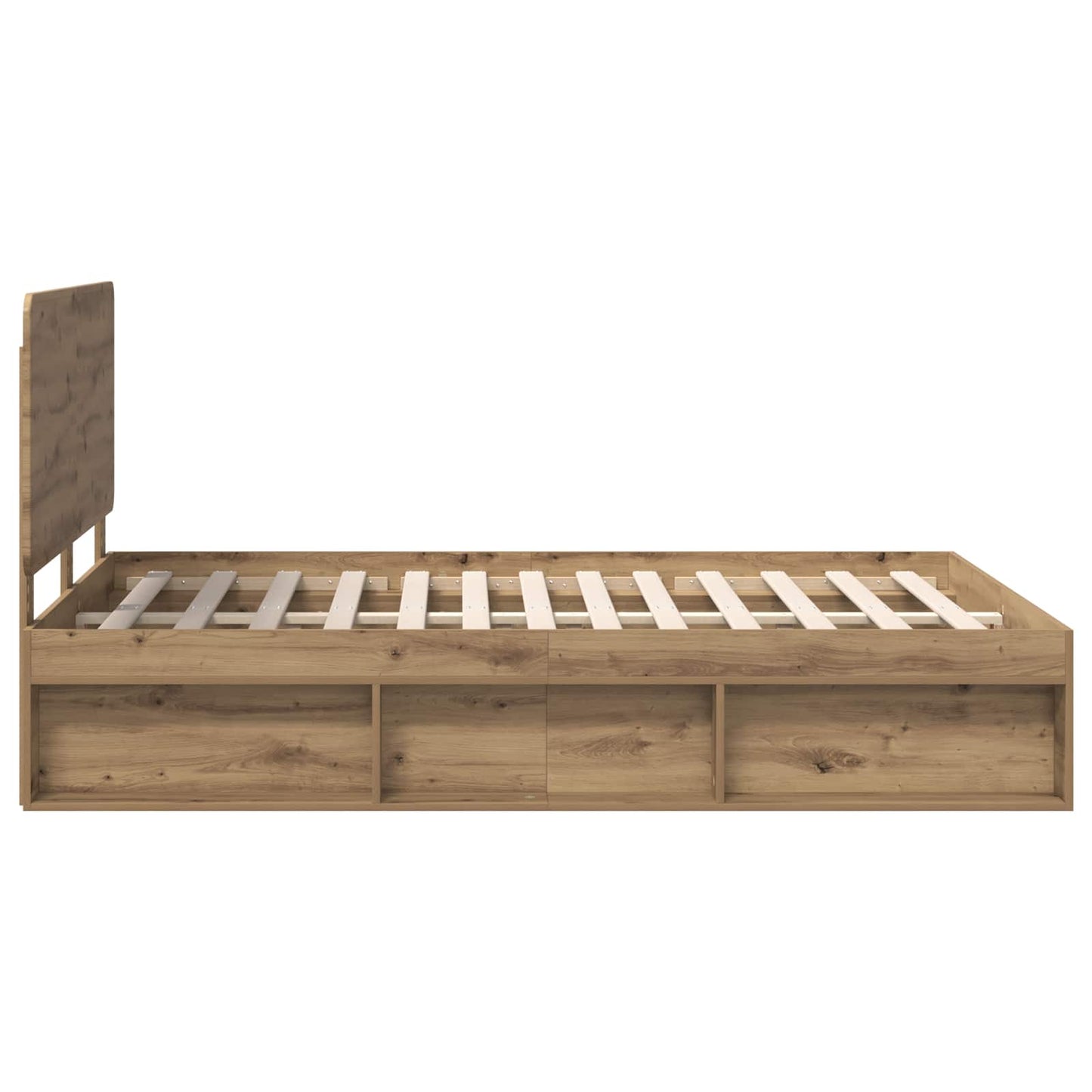 vidaXL Bed Frame Artisian Oak 150 x 200 cm Solid Pine Wood