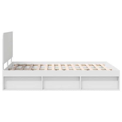 vidaXL Bed Frame with Headboard White 140 x 200 cm Solid Pine Wood