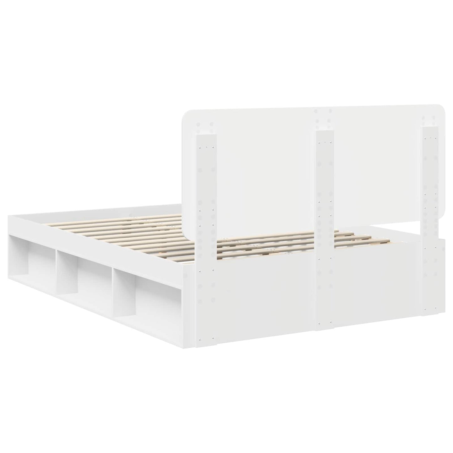 vidaXL Bed Frame with Headboard White 140 x 190 cm Solid Pine Wood