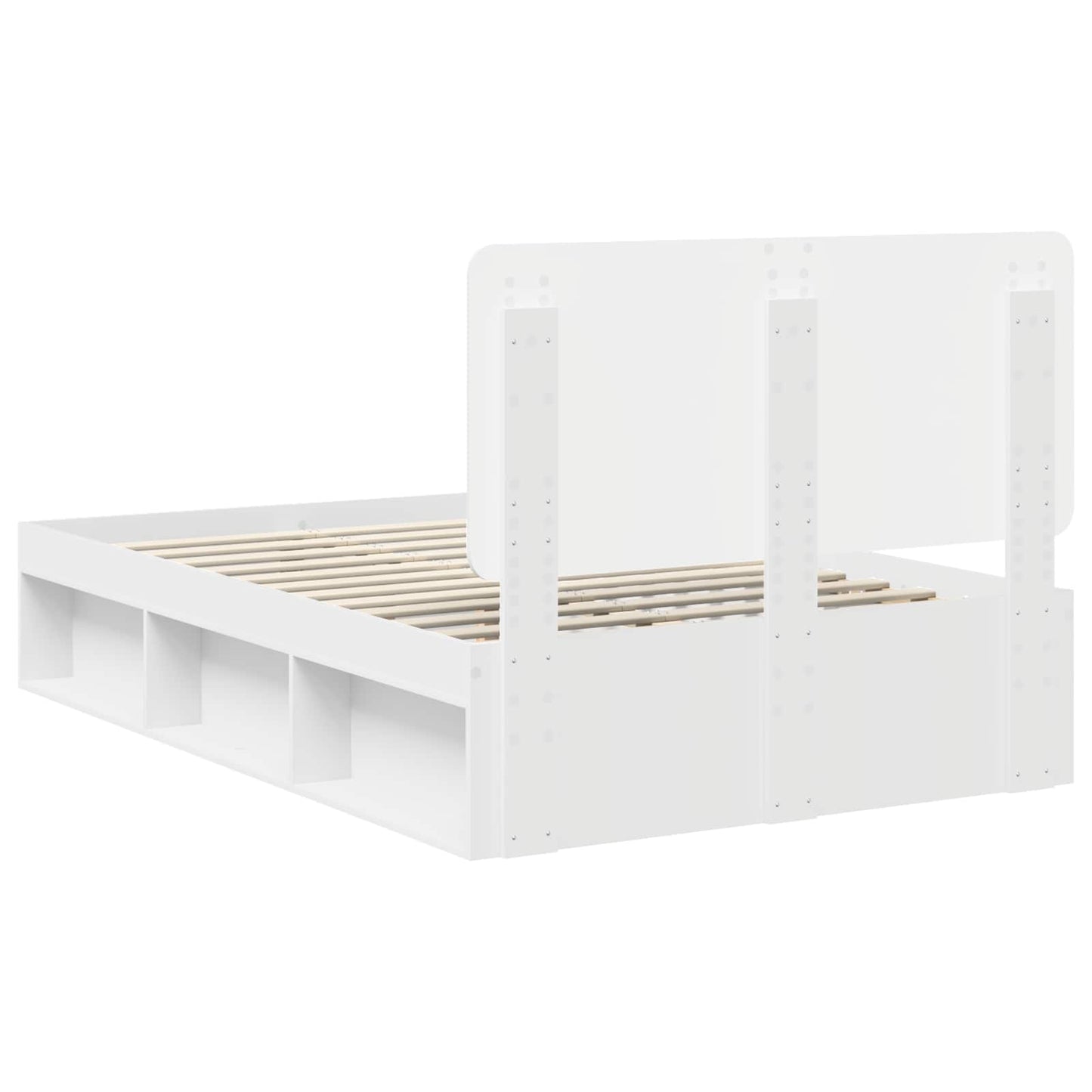 vidaXL Bed Frame with Headboard White 120 x 200 cm Solid Pine Wood