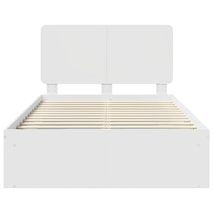 vidaXL Bed Frame with Headboard White 120 x 200 cm Solid Pine Wood