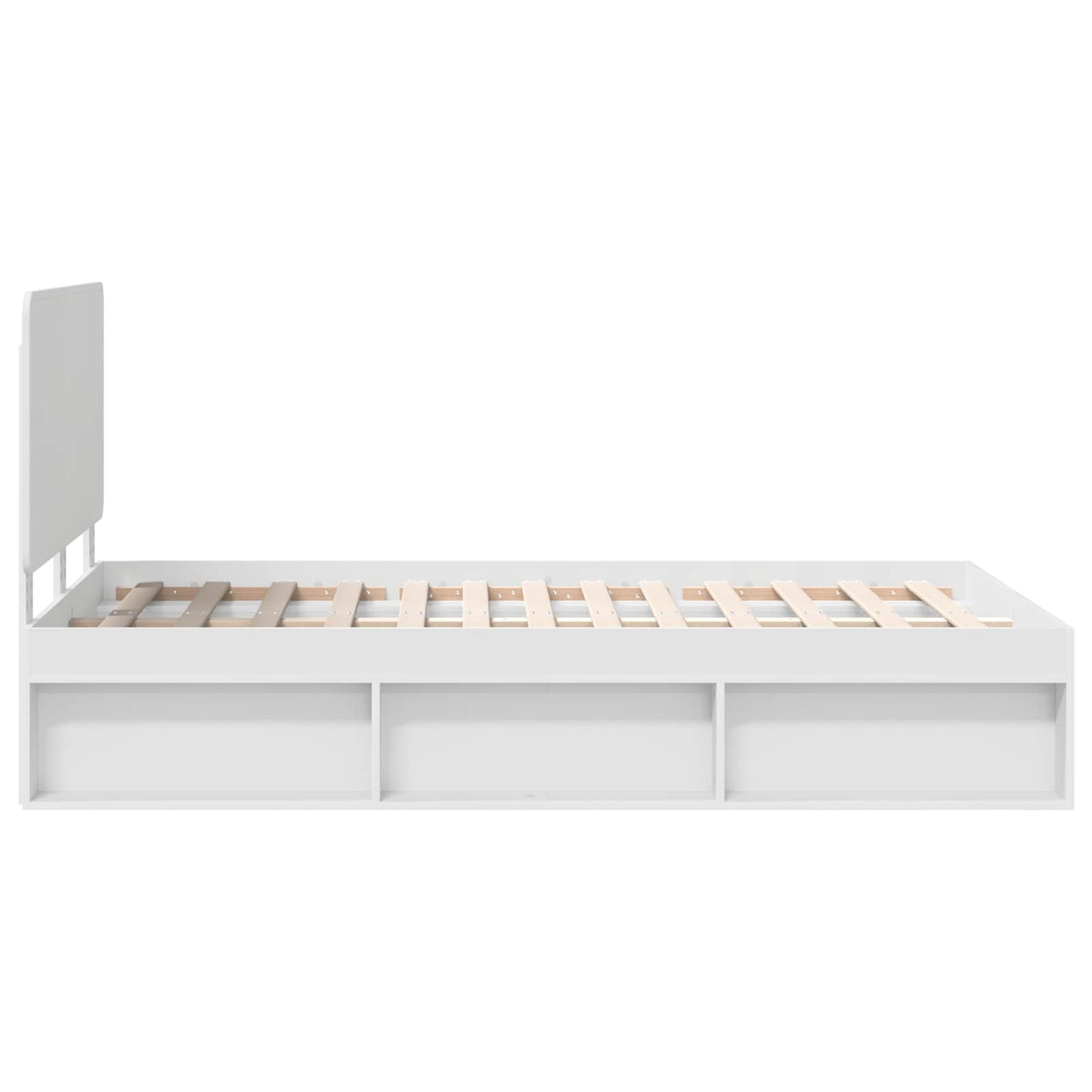 vidaXL Bed Frame with Headboard White 120 x 200 cm Solid Pine Wood