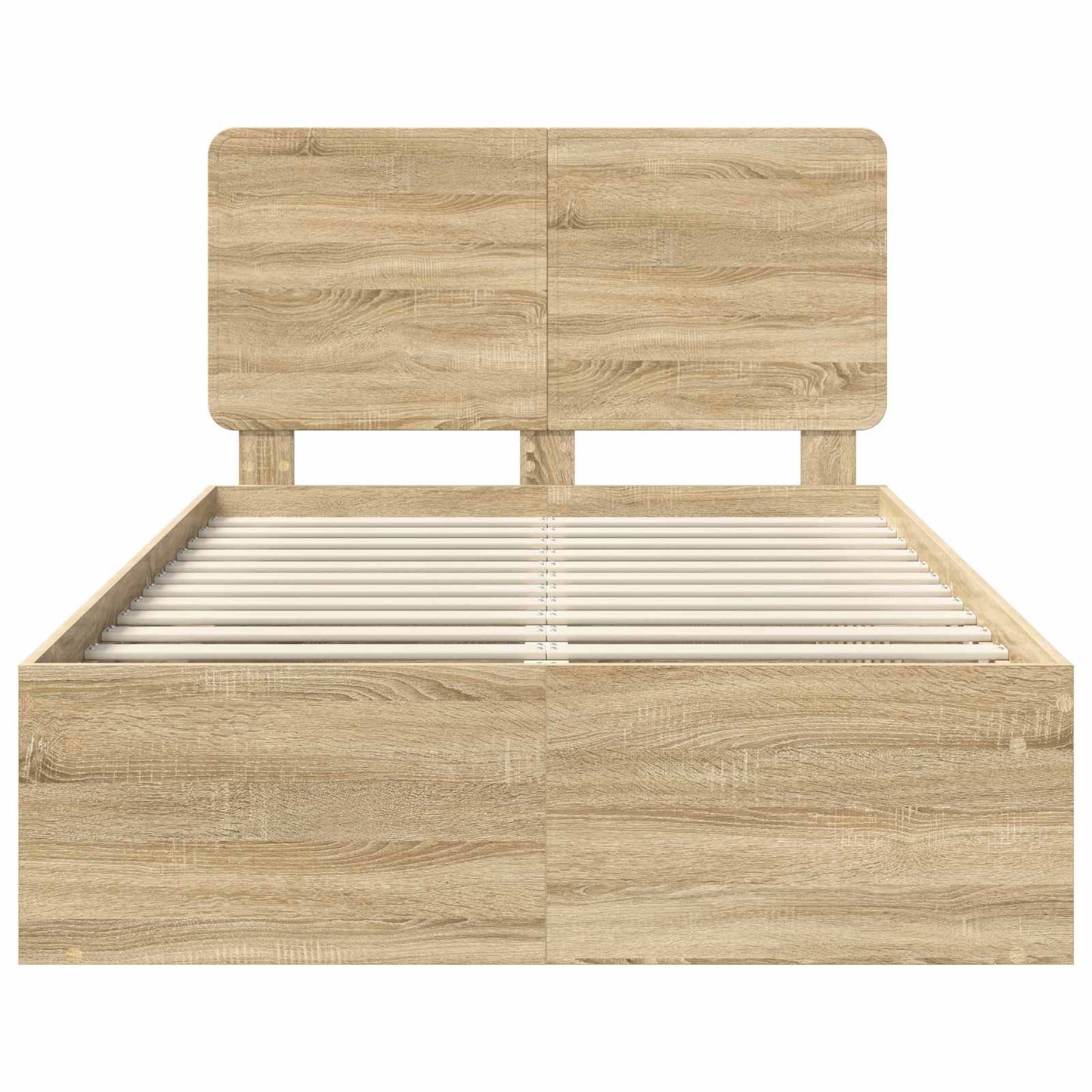 vidaXL Bed Frame with Headboard Sonoma 120 x 200 cm Solid Pine Wood