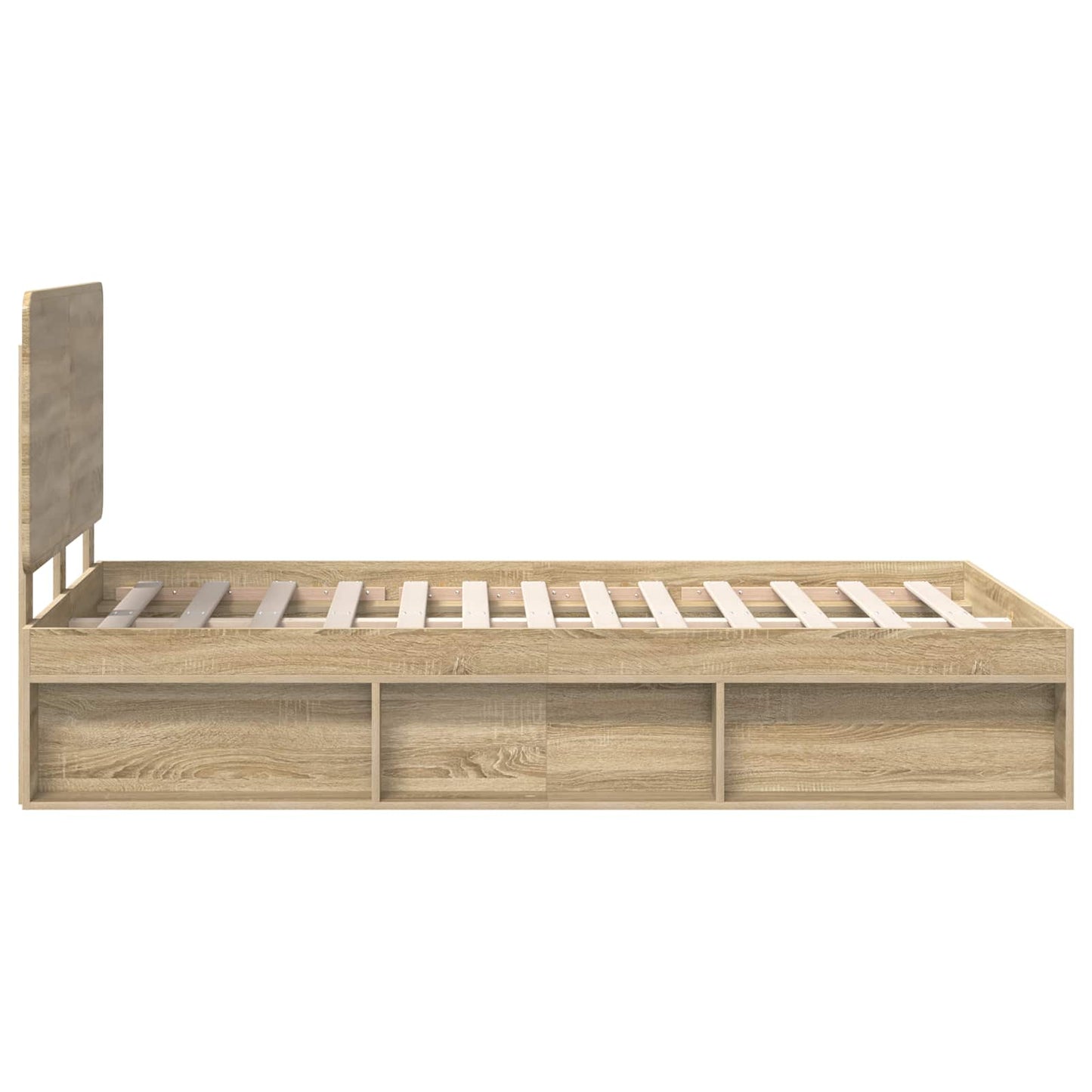 vidaXL Bed Frame with Headboard Sonoma 120 x 200 cm Solid Pine Wood