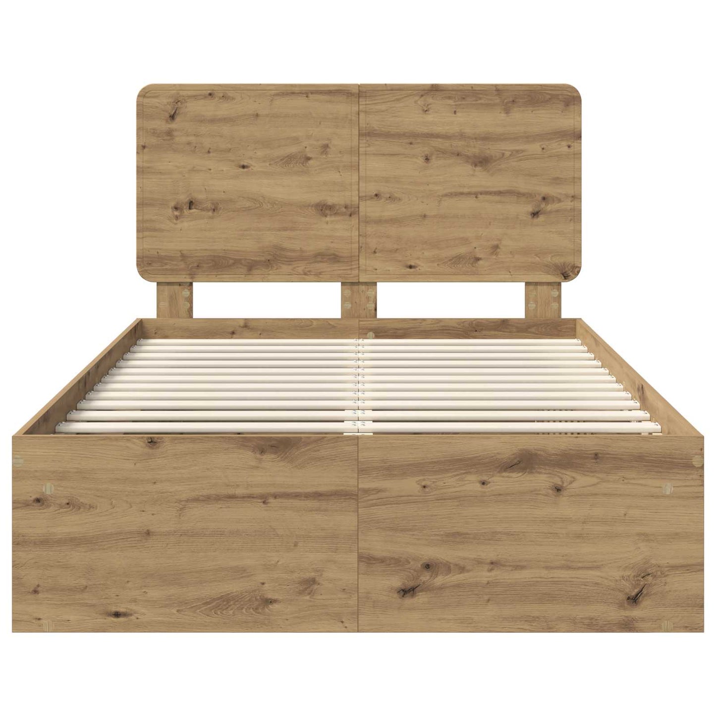 vidaXL Bed Frame Artisian Oak 120 x 200 cm Solid Pine Wood