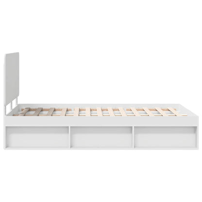 vidaXL Bed Frame with Headboard White 120 x 190 cm Solid Pine Wood