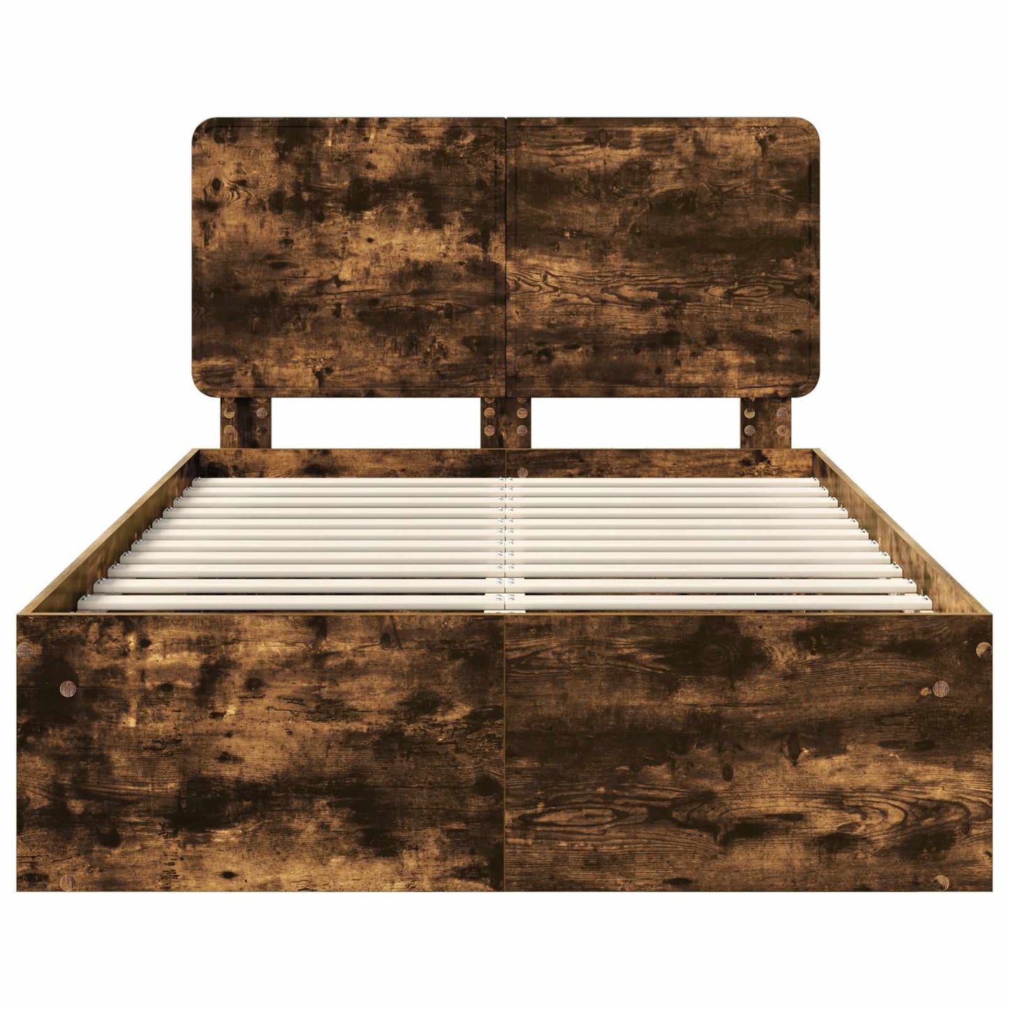 vidaXL Bed Frame Smoked Oak 120 x 190 cm Solid Pine Wood