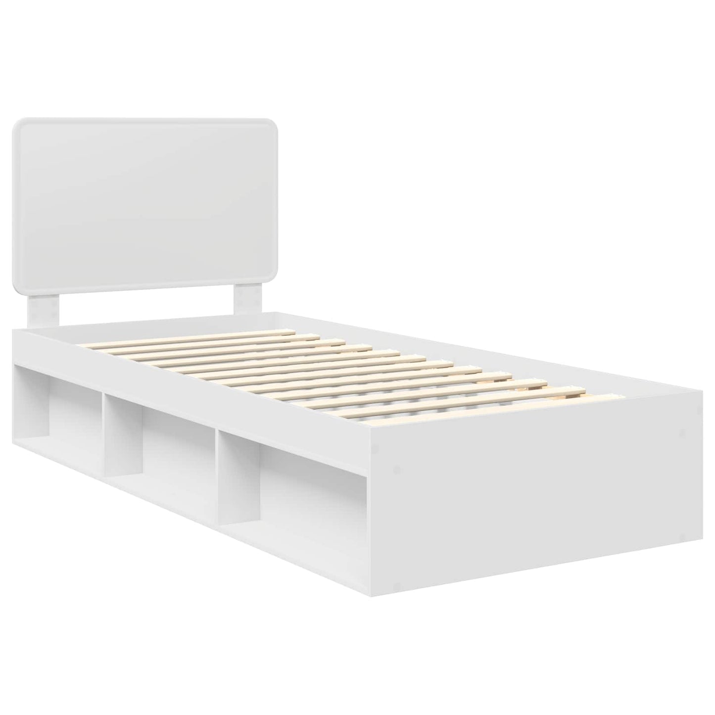 vidaXL Bed Frame with Headboard White 100 x 200 cm Solid Pine Wood