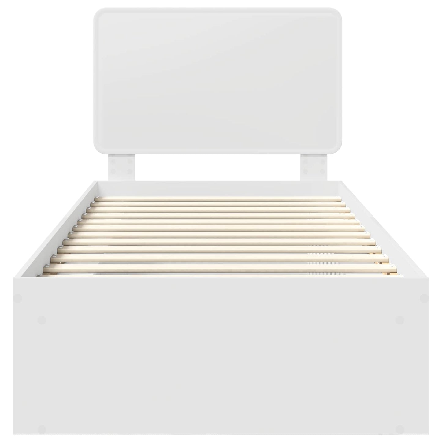 vidaXL Bed Frame with Headboard White 100 x 200 cm Solid Pine Wood