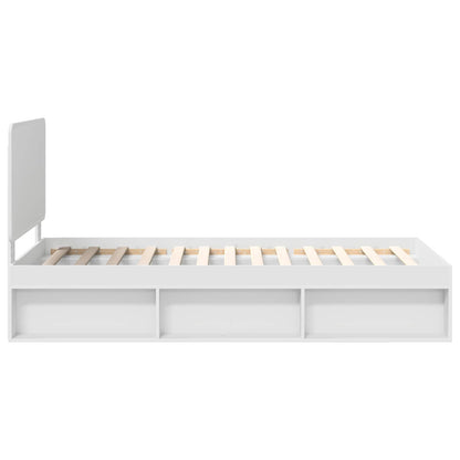 vidaXL Bed Frame with Headboard White 100 x 200 cm Solid Pine Wood