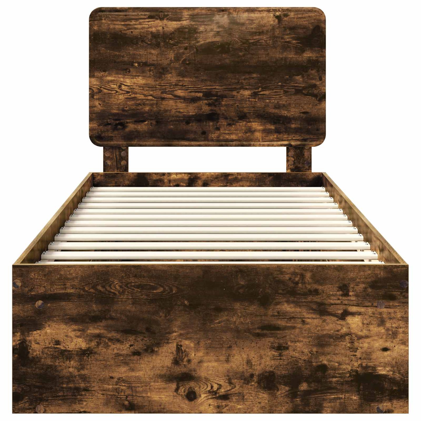 vidaXL Bed Frame Smoked Oak 100 x 200 cm Solid Pine Wood